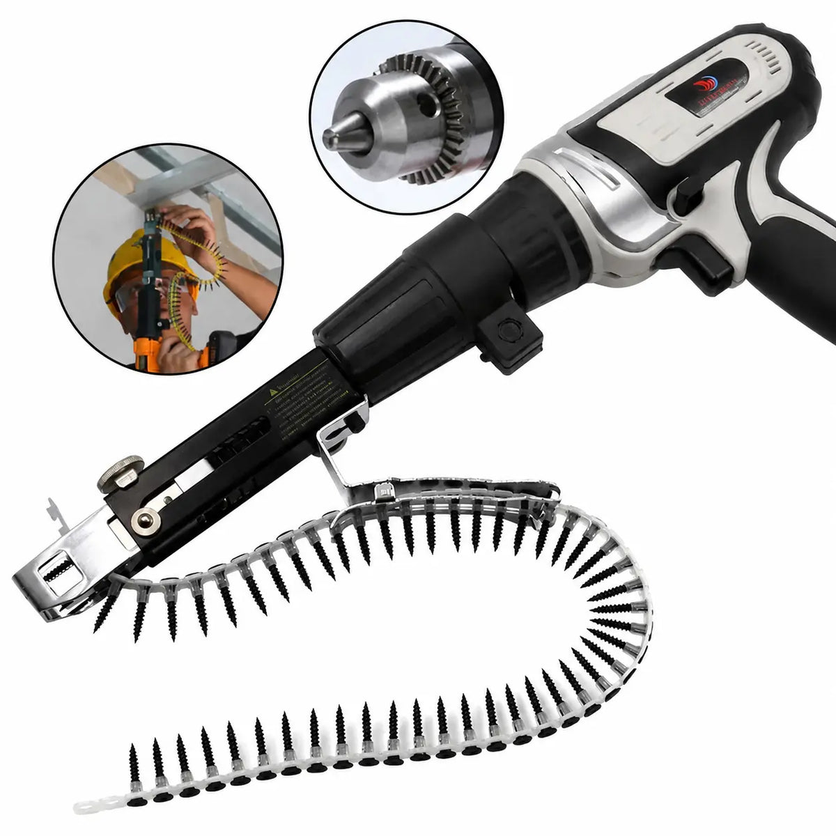 Adaptador automático para taladro con alimentación continua de tornillos