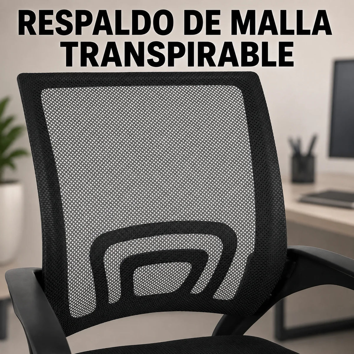 Silla Ergonómica con Respaldo de Malla y Soporte Lumbar