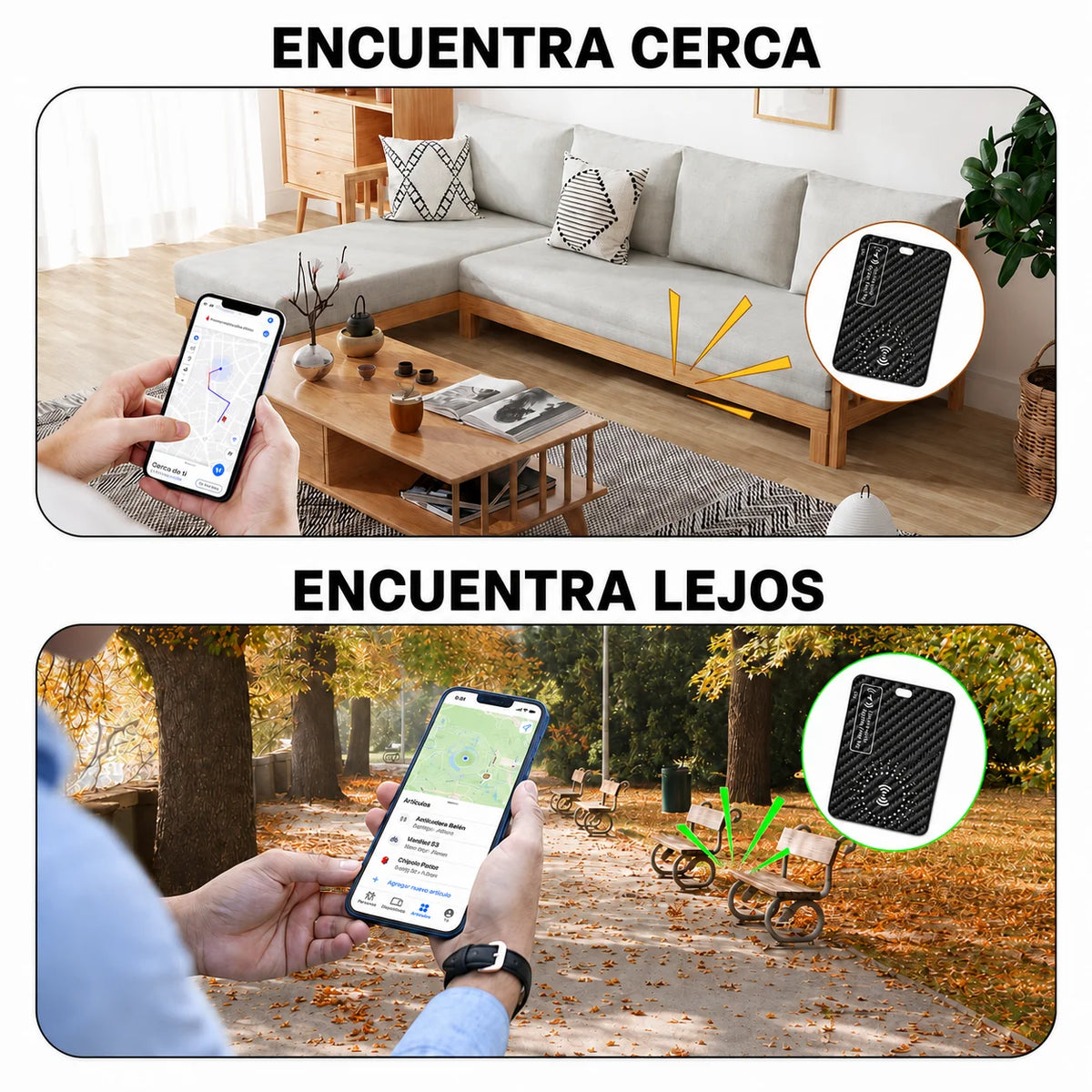 Tarjeta Rastreadora para iPhone con Alcance Ilimitado y Hasta 5 Meses de Batería por Carga