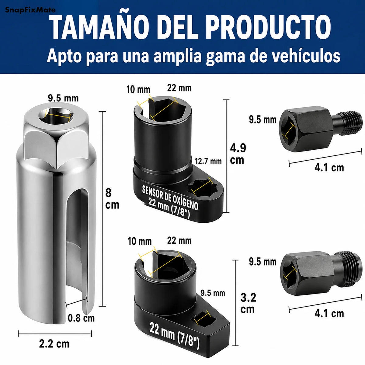 Extractor profesional para sensores de oxígeno rápido, seguro y fácil de usar