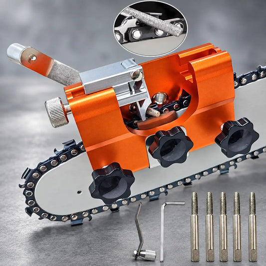 Afilador Manual de Cadena para Motosierra con Manivela y 3 Limas de 4, 5 y 6 mm para Cortes como Nuevos