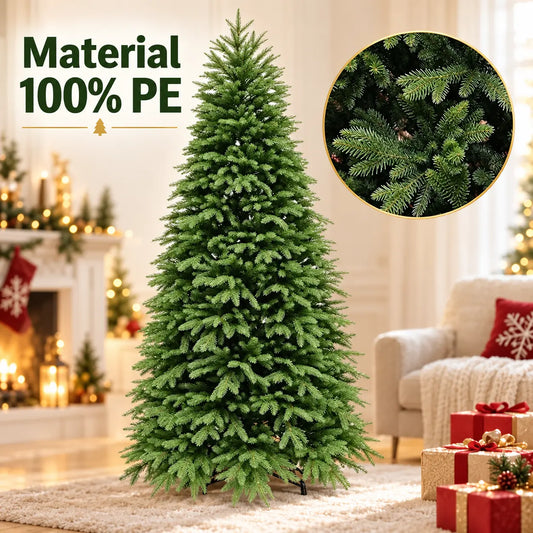Árbol de Navidad Frondoso de 2.10 m con Ramas de Alta Densidad y Base Metálica Reforzada