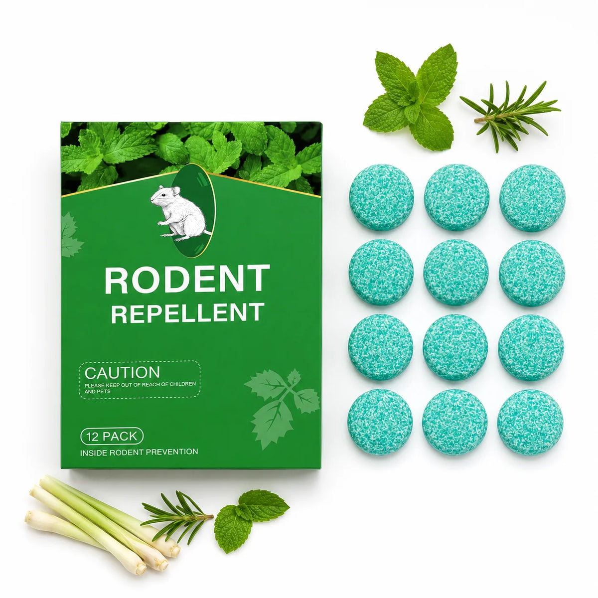 12 Pastillas Repelente Natural de Menta para Ratones y Roedores
