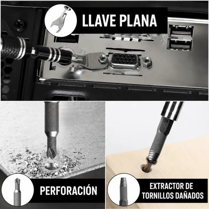 Kit de Destornilladores de Precisión 115 en 1 con puntas magnéticas para reparar celulares, laptops y dispositivos electrónicos