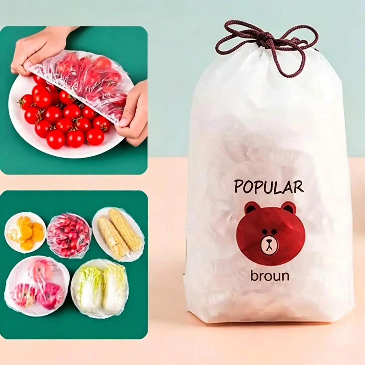 200 Unidades de Cubiertas Elásticas Protectoras para Cubrir Alimentos y Mantenerlos Frescos, Limpios y Protegidos.
