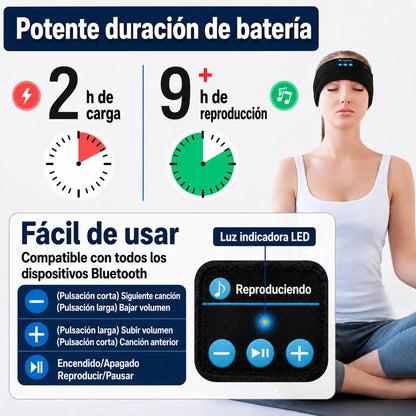 SoftySound: Banda Bluetooth para dormir cómodamente mientras escuchas música, meditaciones o sonidos relajantes
