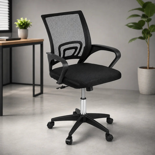 Silla Ergonómica con Respaldo de Malla y Soporte Lumbar