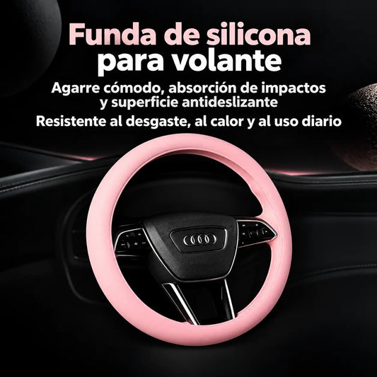 Forro de Volante en Silicona Antideslizante con Agarre Anatómico y Ajuste Universal