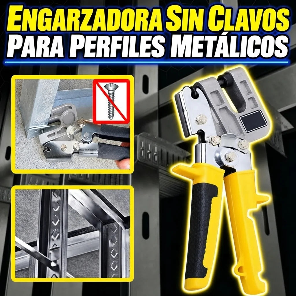 Pinza Engrapadora para Perfiles de Drywall sin Tornillos que Ahorra Tiempo y Dinero