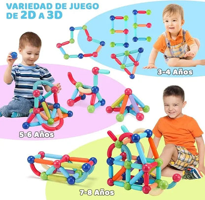 Bloques Magnéticos de 66 Piezas para Construcción Creativa para los Niños
