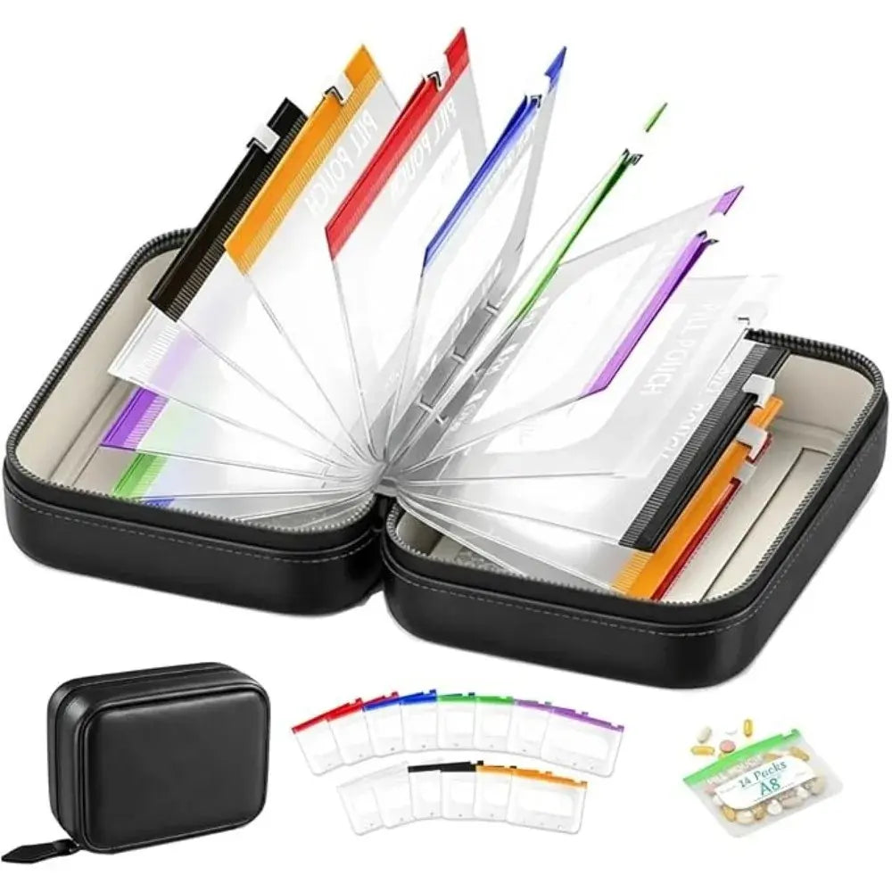 Organizador Impermeable de Bolsas para Pastillas y Suplementos, Ideal para Llevar tus Dosis Diarias Siempre Ordenadas.