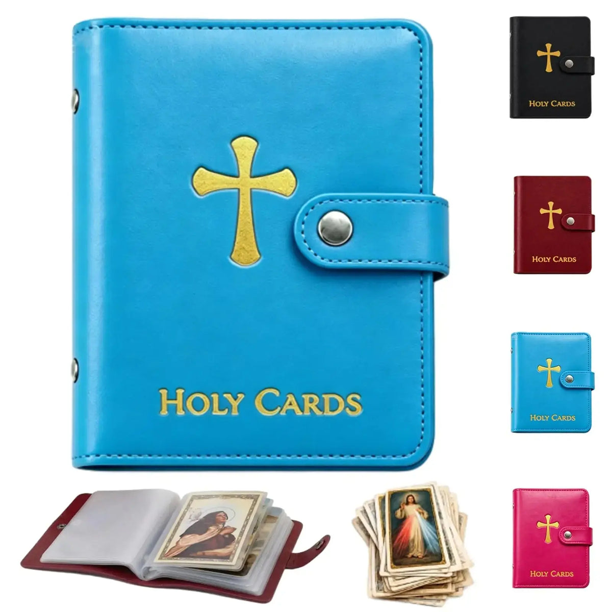 Estuche Portátil de Cuero para Guardar y Proteger Tarjetas de Oración