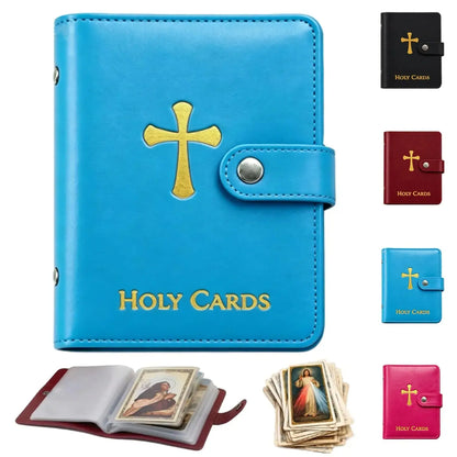 Estuche Portátil de Cuero para Guardar y Proteger Tarjetas de Oración