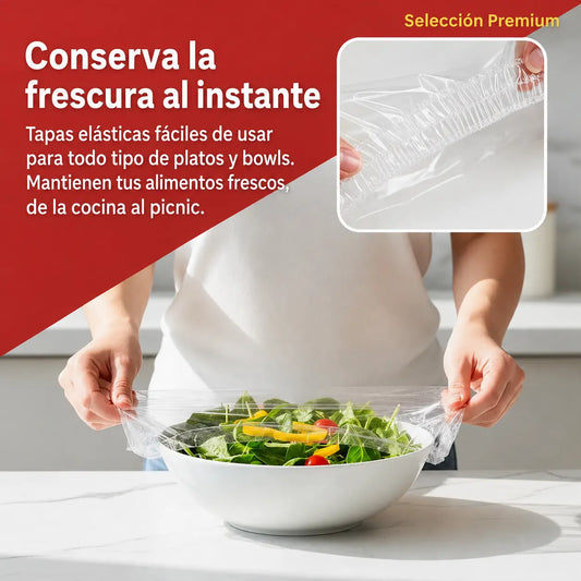 200 Unidades de Cubiertas Elásticas Protectoras para Cubrir Alimentos y Mantenerlos Frescos, Limpios y Protegidos.