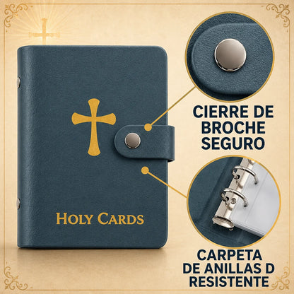 Estuche Portátil de Cuero para Guardar y Proteger Tarjetas de Oración