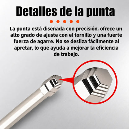 6 Puntas Magnéticas de Precisión para Tornillos Allen o hexagonal
