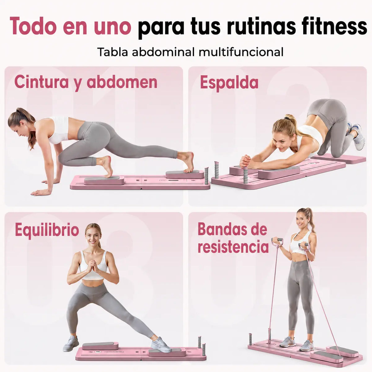 Tabla de Pilates Multifuncional para Entrenar y Moldear tu Cuerpo en Casa