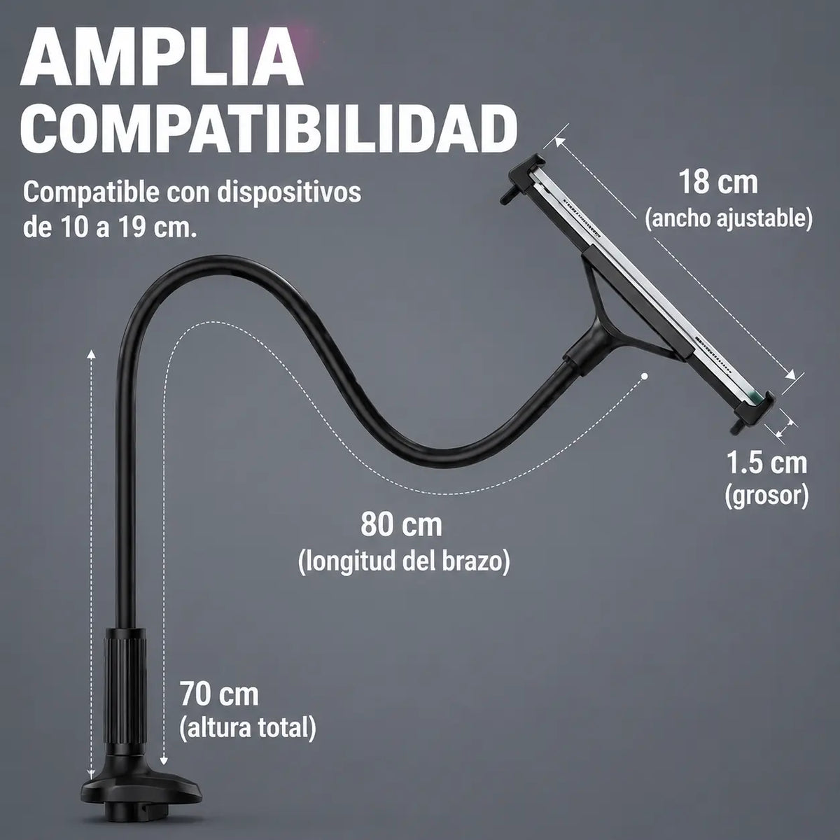 Soporte Flexible 360° para Celular y Tablet con Uso Manos Libres