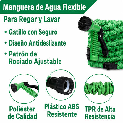 Manguera Expandible para Riego y Limpieza sin Enredos con 7 Modos