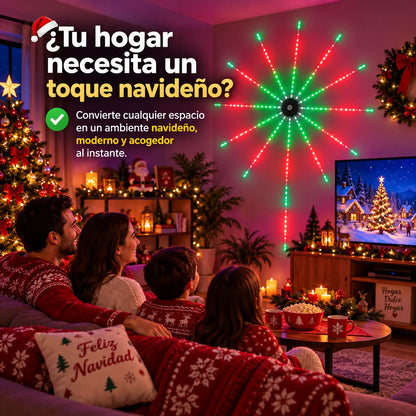 Luces LED de Fuegos Artificiales RGB con Control Remoto, App Bluetooth y Sincronización con Música