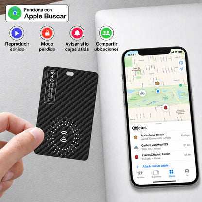 Tarjeta Rastreadora para iPhone con Alcance Ilimitado y Hasta 5 Meses de Batería por Carga