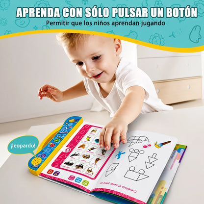 Libro Interactivo con Botones de Sonido para que los Niños Aprendan Letras, Números y Animales en Ingles y Español