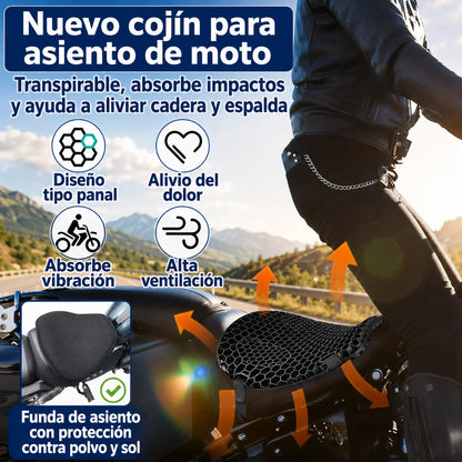Cojín de Gel Siliconado para Moto que reduce presión y vibraciones para viajes más cómodos