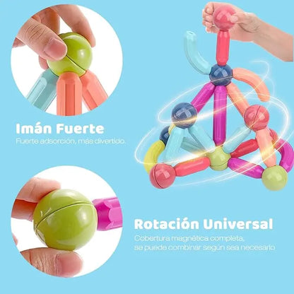 Bloques Magnéticos de 66 Piezas para Construcción Creativa para los Niños