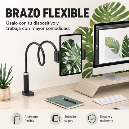 Soporte Flexible 360° para Celular y Tablet con Uso Manos Libres