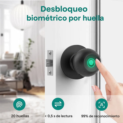 Cerradura Inteligente con Huella Digital, App y Llave Mecánica para un acceso rápido y seguro