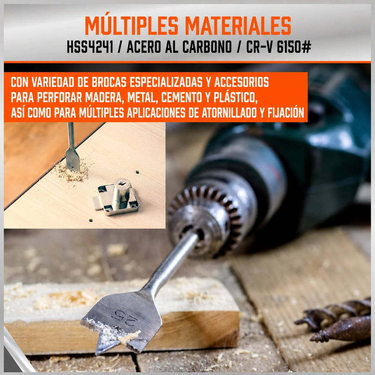 Juego Profesional de 246 Brocas: Puntas para Madera, Metal, Concreto de Alta Precisión