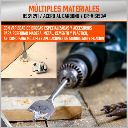 Juego Profesional de 246 Brocas: Puntas para Madera, Metal, Concreto de Alta Precisión