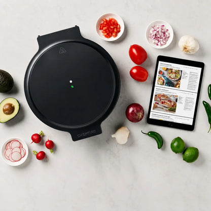 Maquina eléctrica que prepara pizzas, quesadillas, arepas, tortillas, empanadas, carnes, snacks y mucho más en minutos