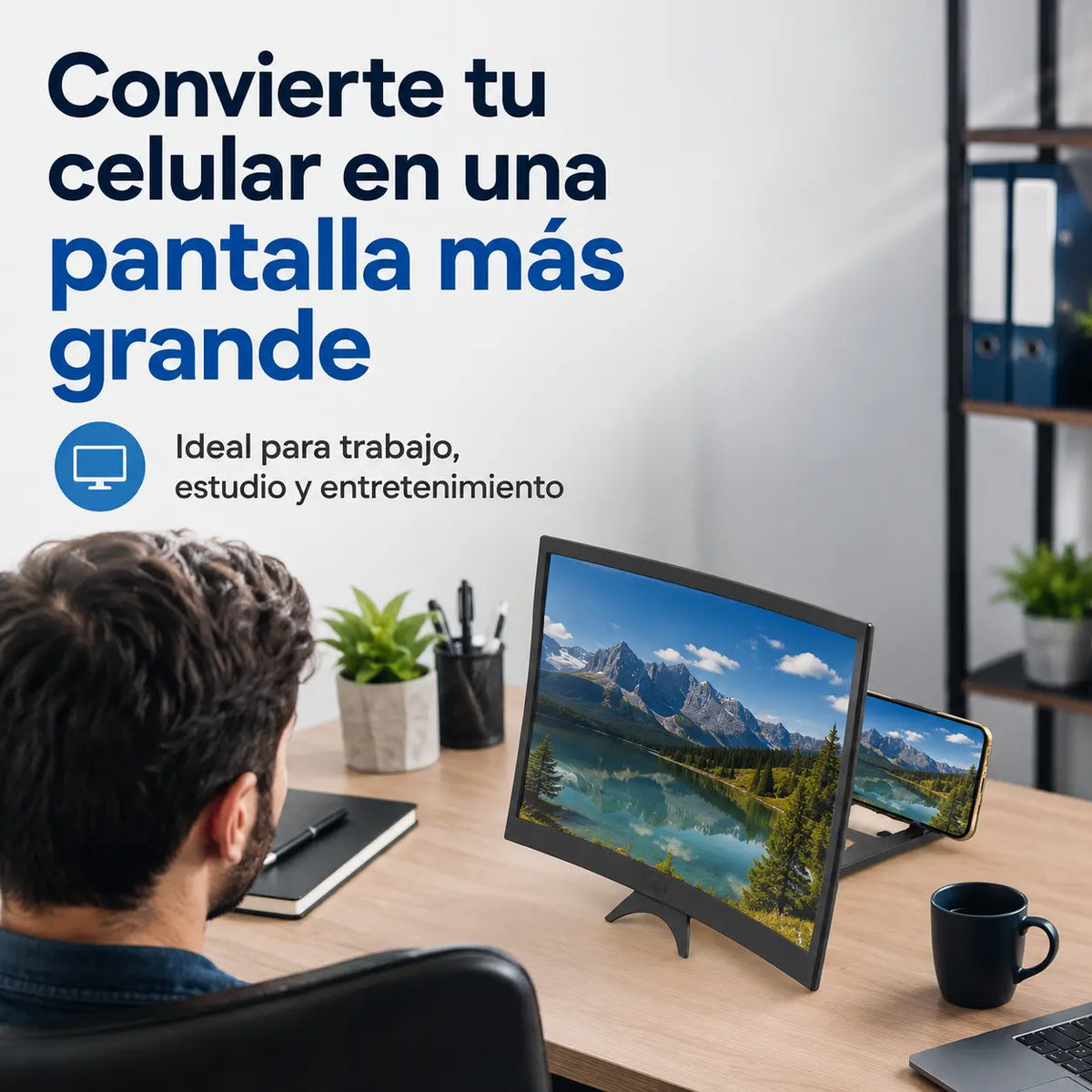 Amplificador de Pantalla Curvo para Celular con Imagen HD y Visualización Más Cómoda
