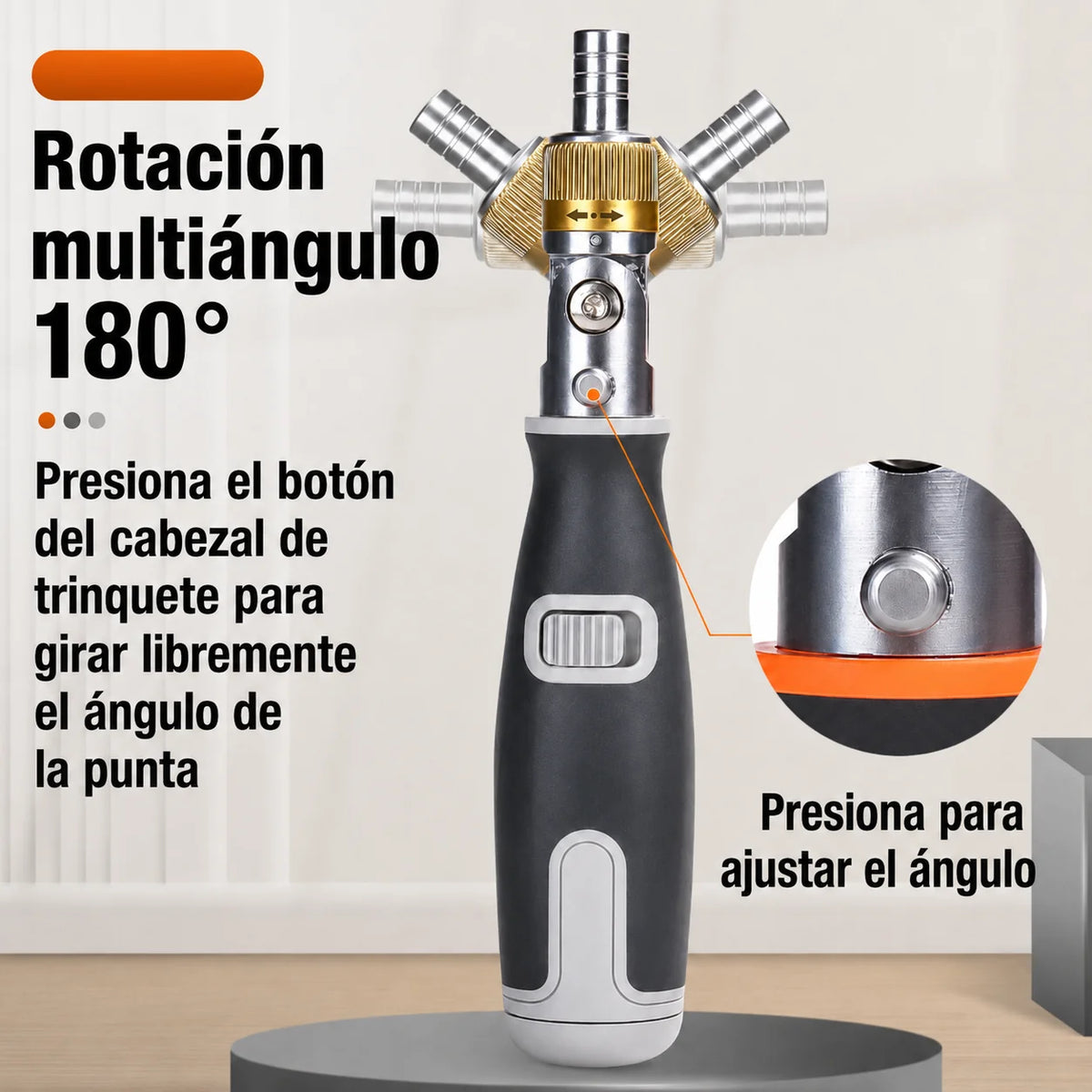 Destornillador de Trinquete 10 en 1 con Rotación Multiángulo 180°