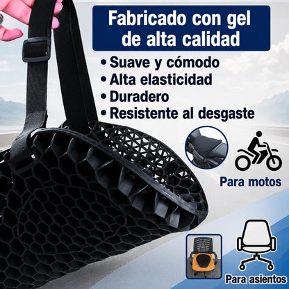 Cojín de Gel Siliconado para Moto que reduce presión y vibraciones para viajes más cómodos