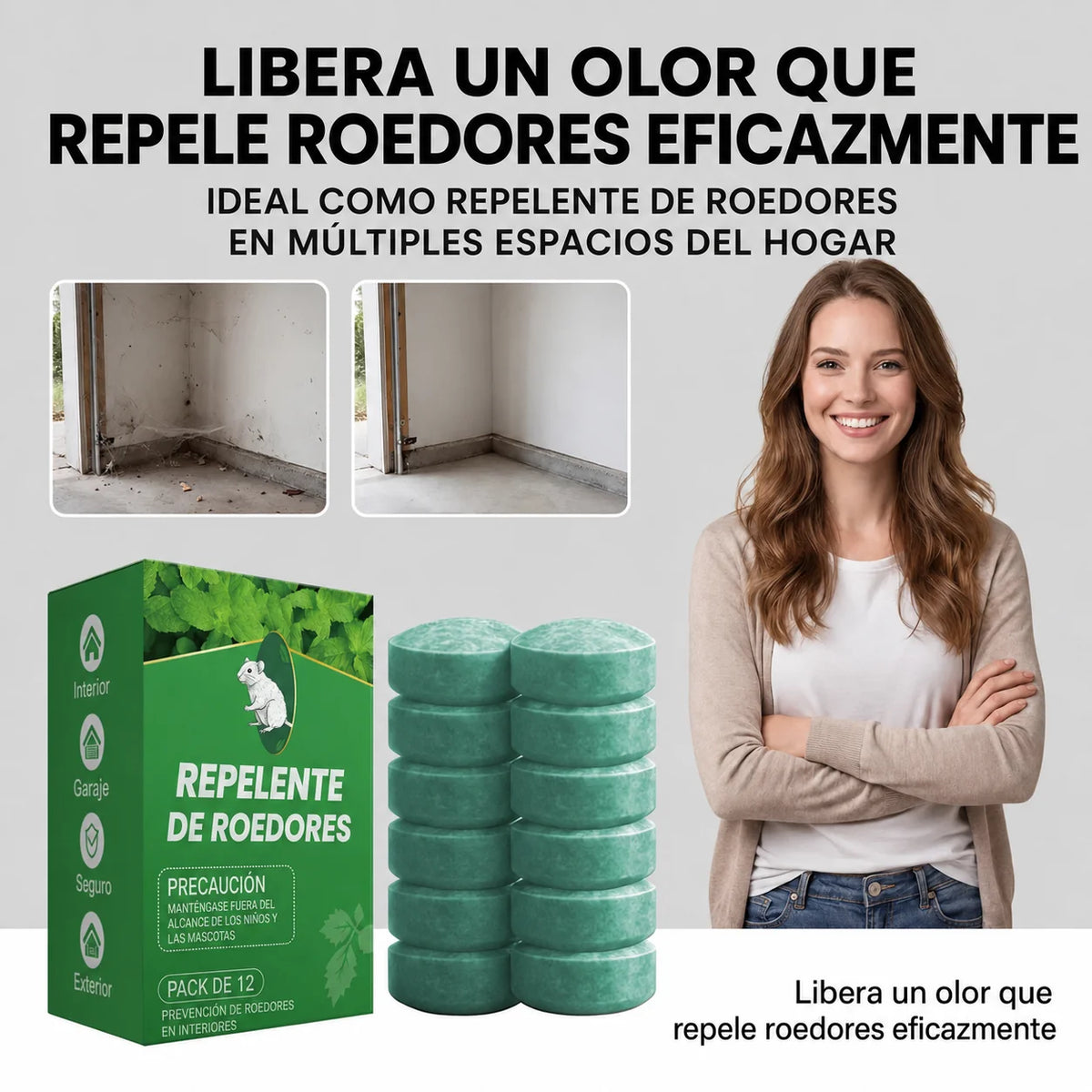 12 Pastillas Repelente Natural de Menta para Ratones y Roedores