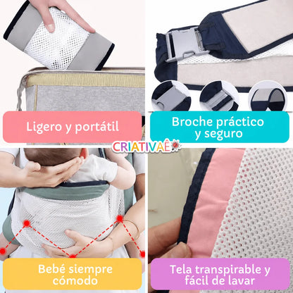 Canguro Portabebé Ergonómico Ajustable con Malla Transpirable