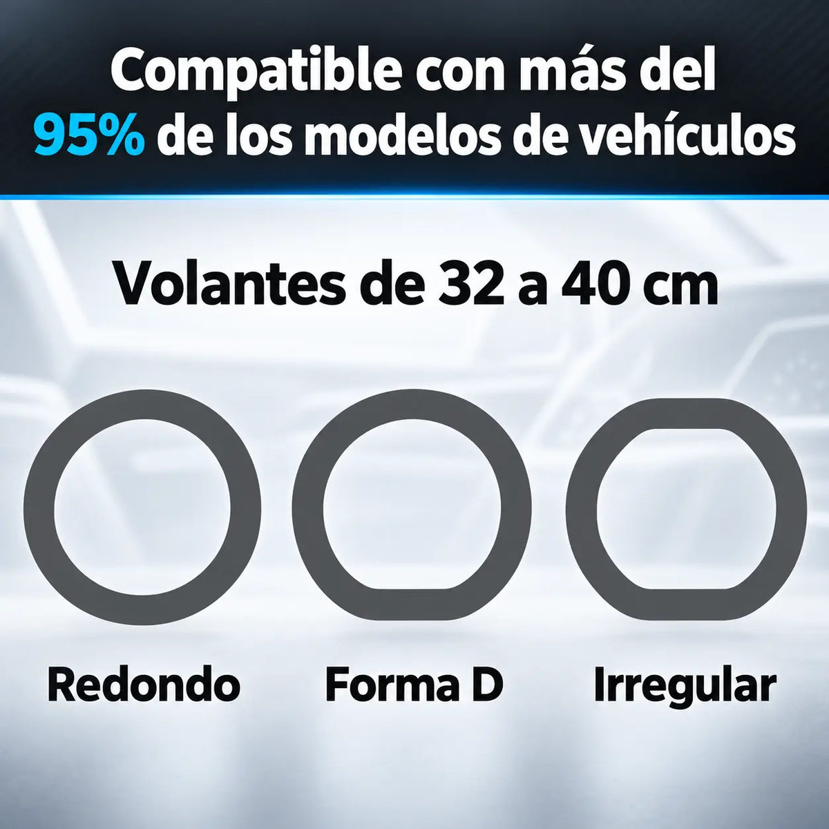 Forro de Volante en Silicona Antideslizante con Agarre Anatómico y Ajuste Universal