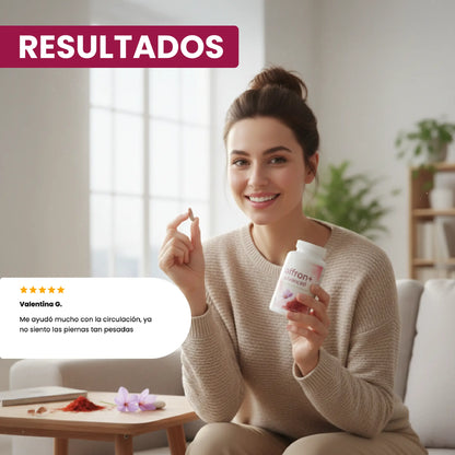 Saffron 60 capsulas: Energía, bienestar cardiovascular y equilibrio mental en una sola fórmula.