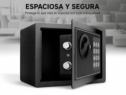 Caja Fuerte Digital de Acero con Sistema Antirrobo Seguro de 17x21x17cm