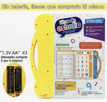 Libro Interactivo con Botones de Sonido para que los Niños Aprendan Letras, Números y Animales en Ingles y Español