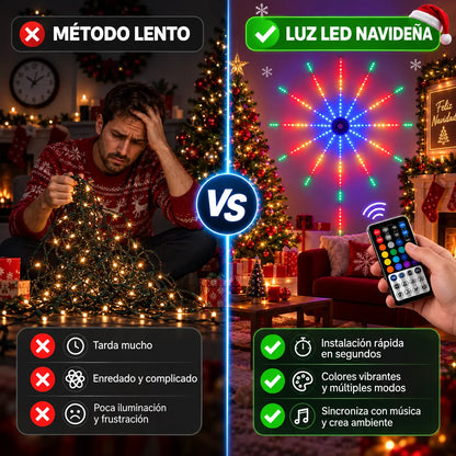 Luces LED de Fuegos Artificiales RGB con Control Remoto, App Bluetooth y Sincronización con Música