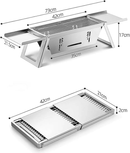 Parrilla Portátil Plegable de Acero Inoxidable para Asados en Cualquier Lugar