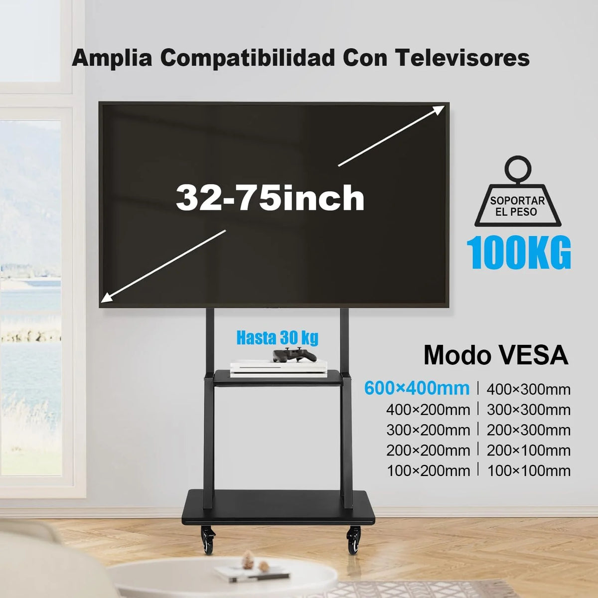 Rack Vertical Multifunción para Pantallas 32-75"