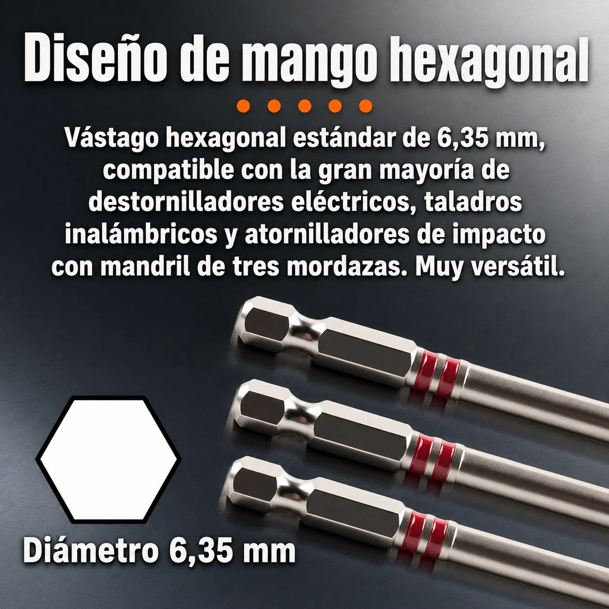 6 Puntas Magnéticas de Precisión para Tornillos Allen o hexagonal