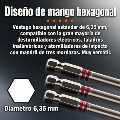 6 Puntas Magnéticas de Precisión para Tornillos Allen o hexagonal