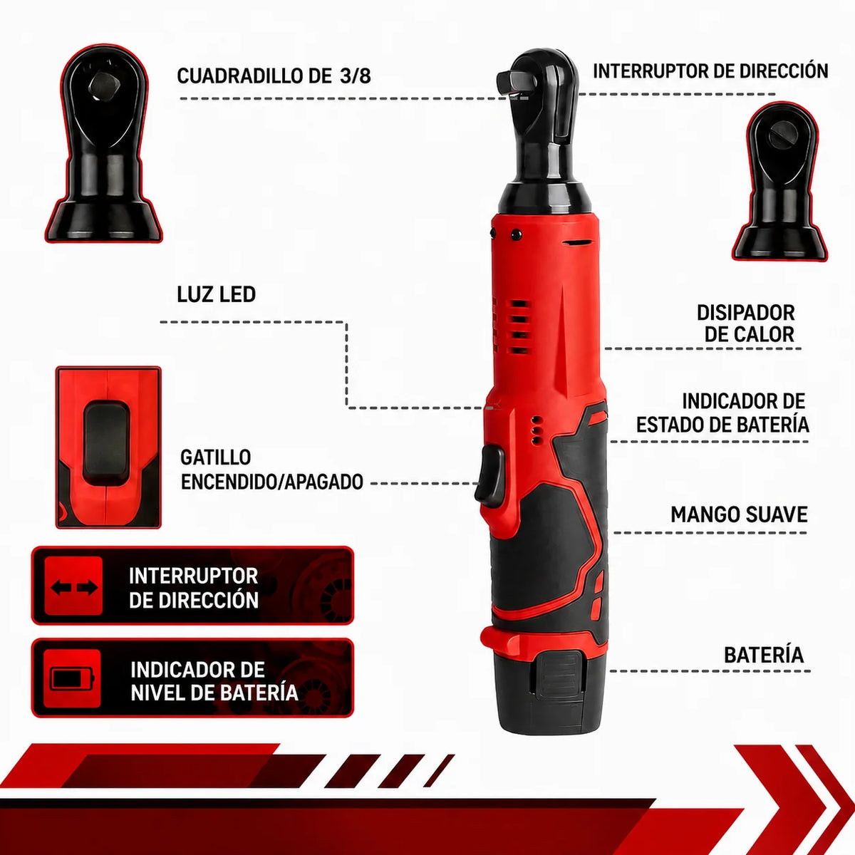 Llave de Impacto Inalámbrica de Alto Torque