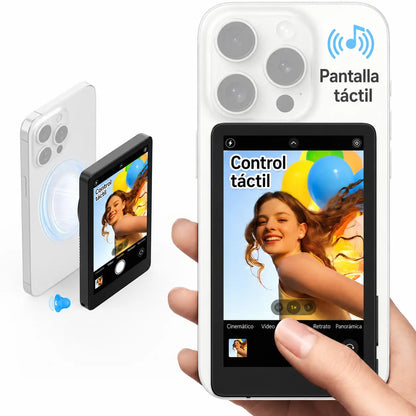 Pantalla inalámbrica para selfies y video con cámara trasera en tiempo real para Iphone y Android