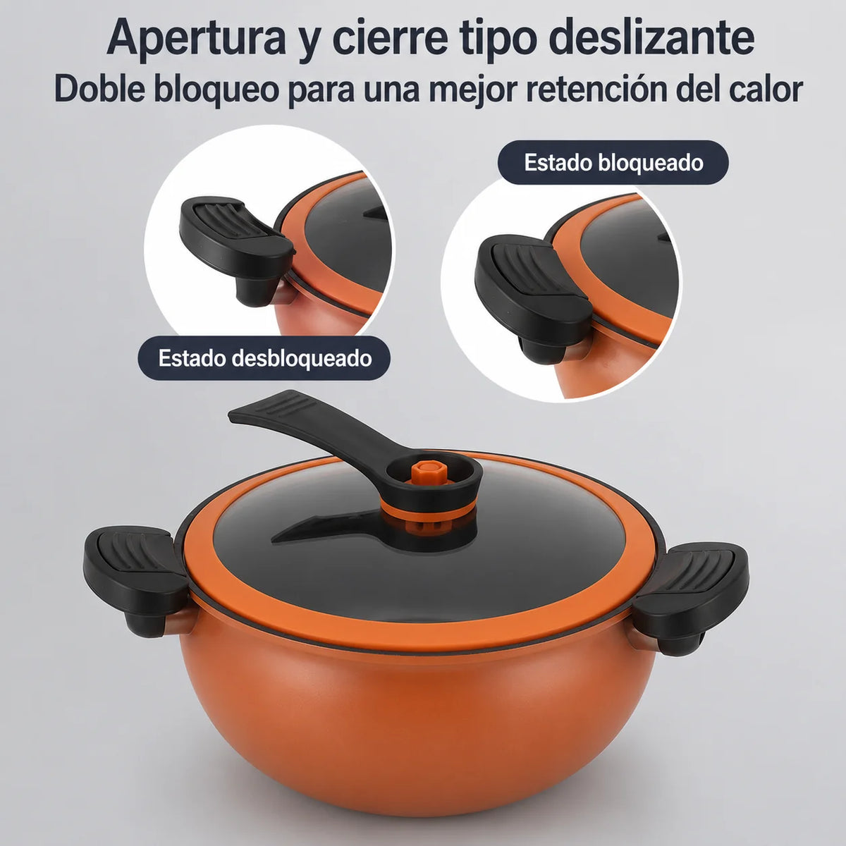 Olla Semipresión Antiadherente de 8 Litros para Cocción Rápida y Uniforme.
